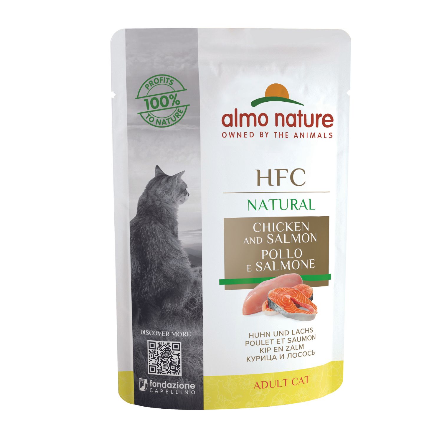 ALMO NATURE HFC NATURAL POUCH para Gatos 55g Pollo y Salmón