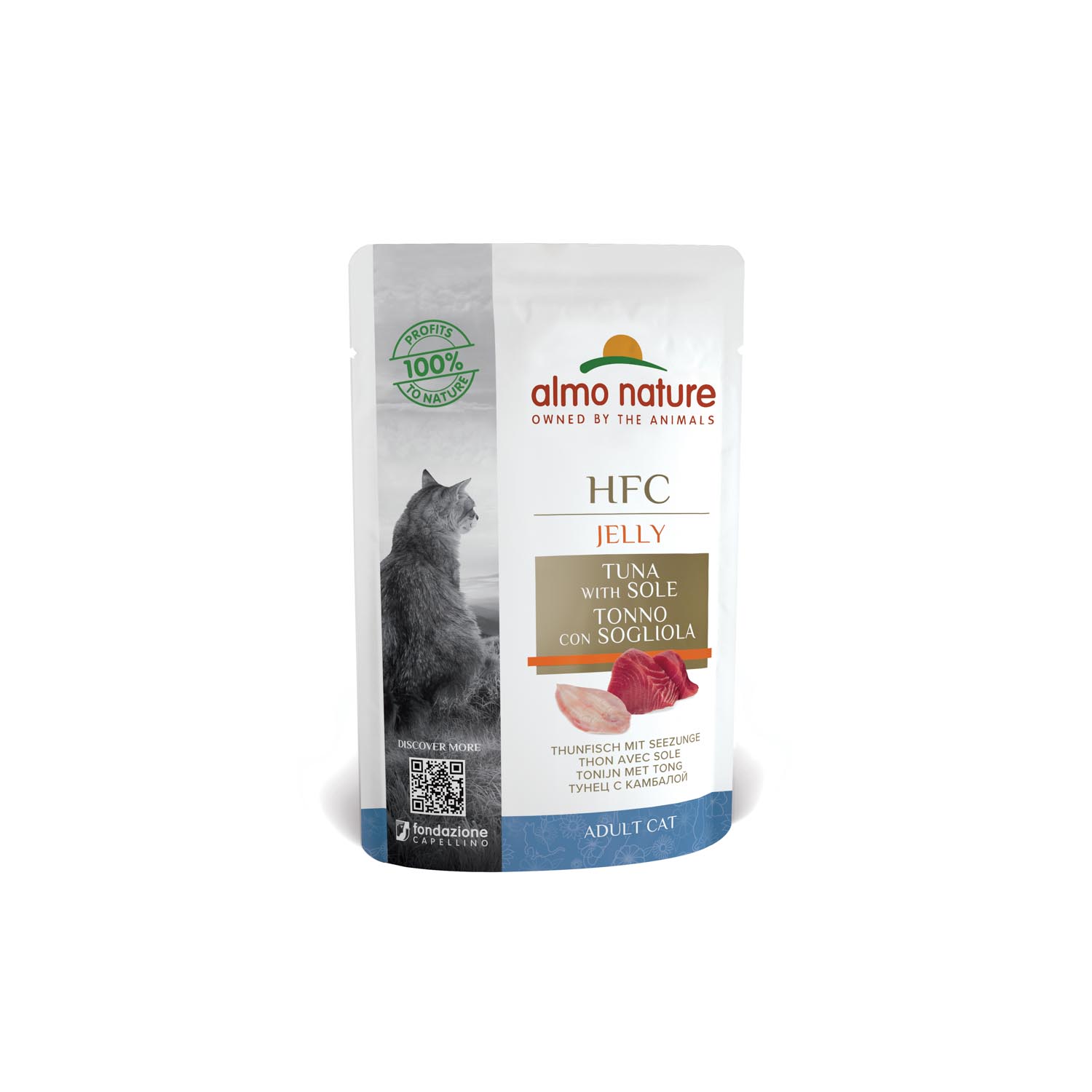 ALMO NATURE HFC JELLY POUCH para Gatos 55g Atún con Lenguado