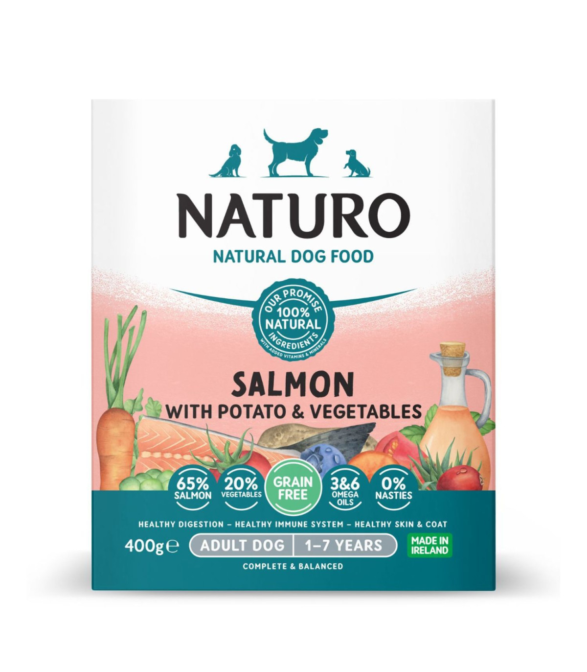 NATURO Grain Free Salmón con patatas para Perros 400g