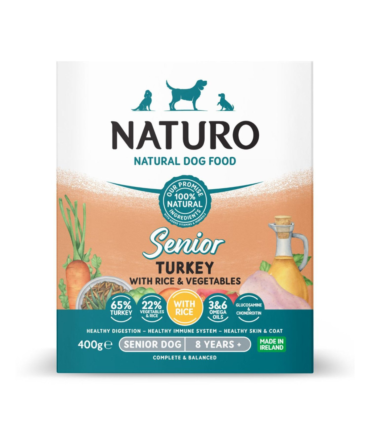 NATURO Senior Pavo con arroz para Perros 400g